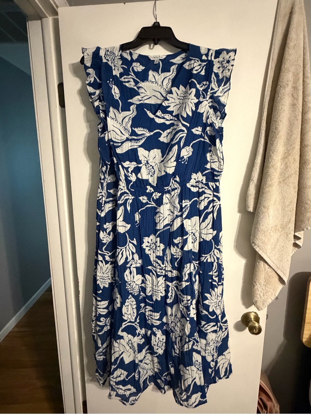 Blue and White Floral Maxi Dress - Women's Summer Maxi